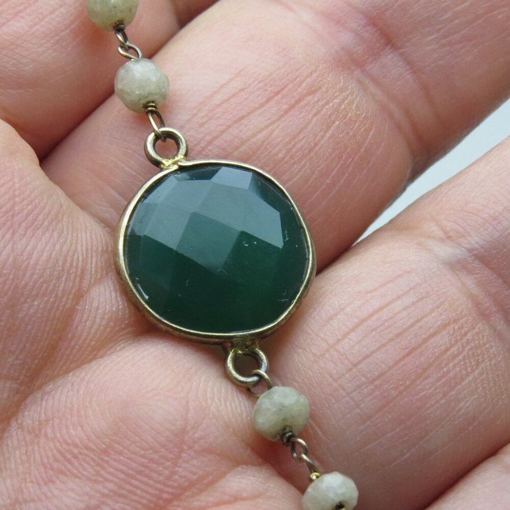 14k *925 Sterling Silver Emerald Bracelet
